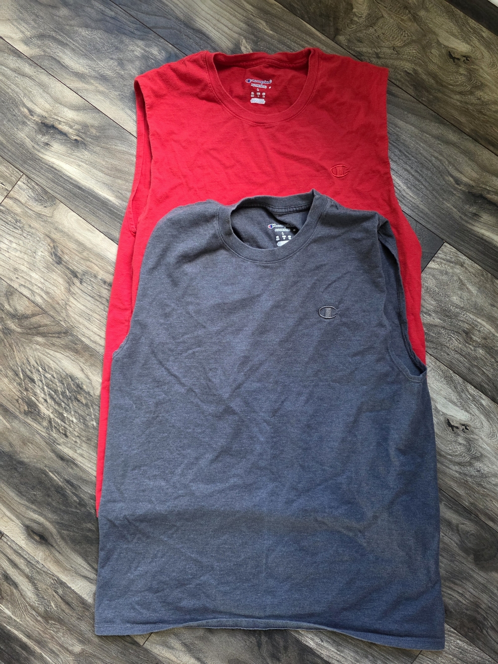 Champion Men’s Sleeveless Tank Tops in Red & Charcoal